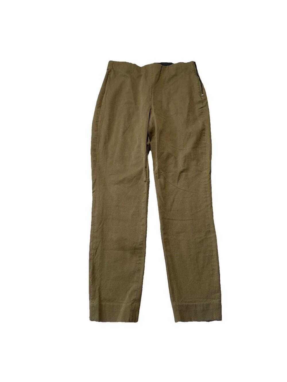 Everlane The Side Zip Pants Olive Green Elastic Waist Ankle Size 6 Work Casual